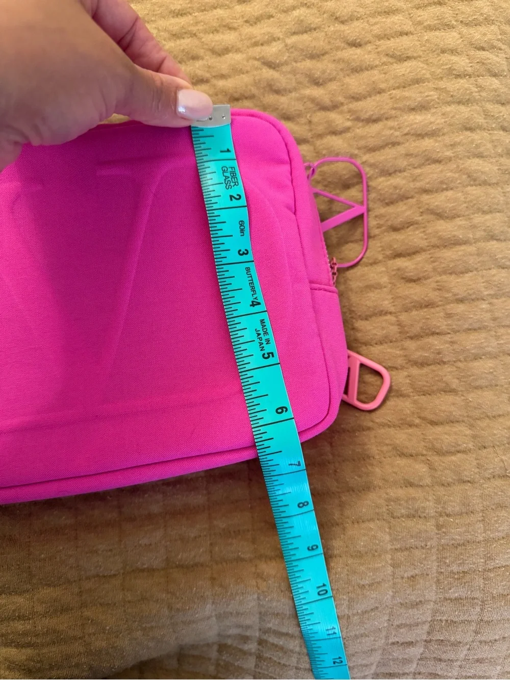 Valentino Hot Pink V Logo Cosmetic Pouch